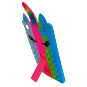 استند و کاور سیلیکونی پاپیت طرح رنگین کمانی 1 / تبلت سامسونگ A7 lite T220-T225
