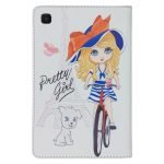 کیف کلاسوری طرح دختر دوچرخه سوار / تبلت سامسونگ Galaxy S6 Lite P610-P615