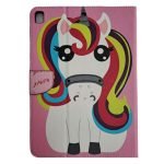 کیف کلاسوری طرح یونیکورن صورتی / تبلت اپل ipad 5، 6، 7، 8
