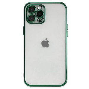 کاور ژله ای شفاف دور سبز گوشی اپل Iphone 13Promax