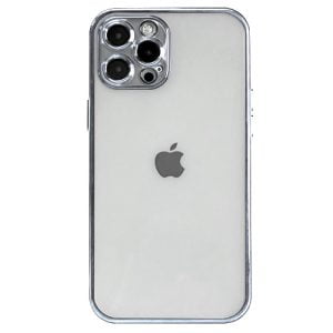 کاور ژله ای شفاف دور نقره ای گوشی اپل Iphone 13Promax